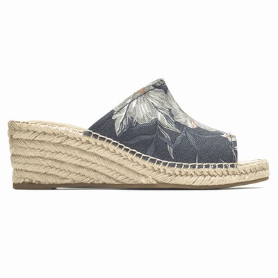 Rockport Marah Mid Espadrille Sandalen Damen Navy OBE-025941
